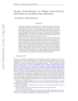Global Convergence of Three-layer Neural Networks in the Mean Field
  Regime