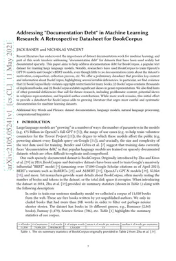 Addressing "Documentation Debt" in Machine Learning Research: A
  Retrospective Datasheet for BookCorpus