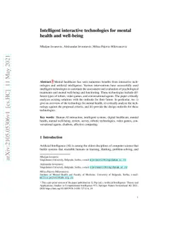 Intelligent interactive technologies for mental health and well-being
