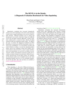 The DEVIL is in the Details: A Diagnostic Evaluation Benchmark for Video
  Inpainting