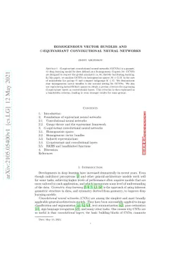 Homogeneous vector bundles and $G$-equivariant convolutional neural
  networks