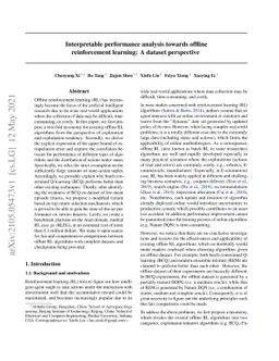 Interpretable performance analysis towards offline reinforcement
  learning: A dataset perspective