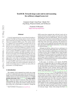 TextOCR: Towards large-scale end-to-end reasoning for arbitrary-shaped
  scene text