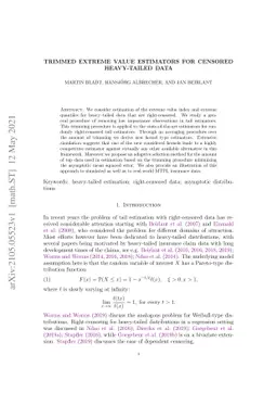 Trimmed extreme value estimators for censored heavy-tailed data