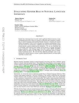 Evaluating Gender Bias in Natural Language Inference