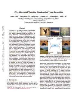 AVA: Adversarial Vignetting Attack against Visual Recognition