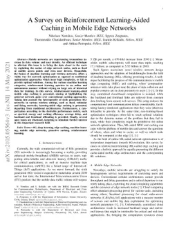 A Survey on Reinforcement Learning-Aided Caching in Mobile Edge Networks