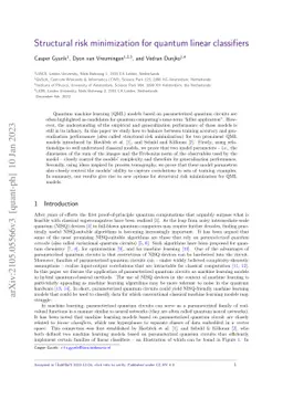 Structural risk minimization for quantum linear classifiers