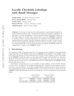 Locally Checkable Labelings with Small Messages