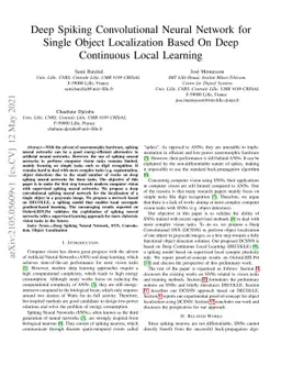 Deep Spiking Convolutional Neural Network for Single Object Localization
  Based On Deep Continuous Local Learning