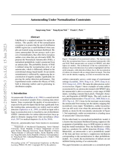 Autoencoding Under Normalization Constraints