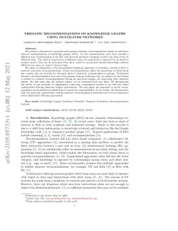 Thematic recommendations on knowledge graphs using multilayer networks