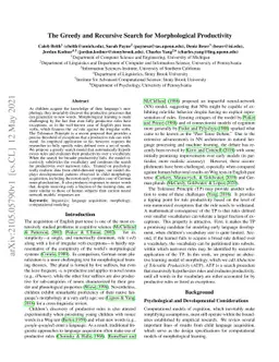 The Greedy and Recursive Search for Morphological Productivity