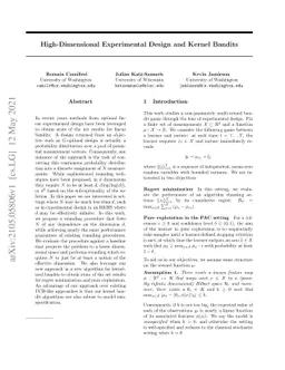 High-Dimensional Experimental Design and Kernel Bandits