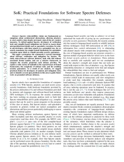 SoK: Practical Foundations for Software Spectre Defenses