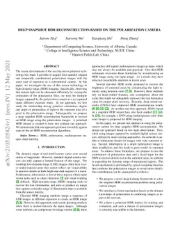 Deep Snapshot HDR Reconstruction Based on the Polarization Camera