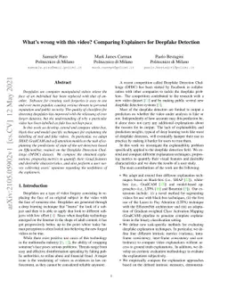 What's wrong with this video? Comparing Explainers for Deepfake
  Detection