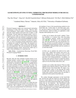 Go Beyond Plain Fine-tuning: Improving Pretrained Models for Social
  Commonsense