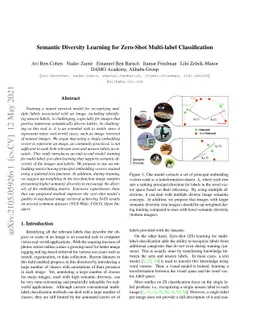 Semantic Diversity Learning for Zero-Shot Multi-label Classification