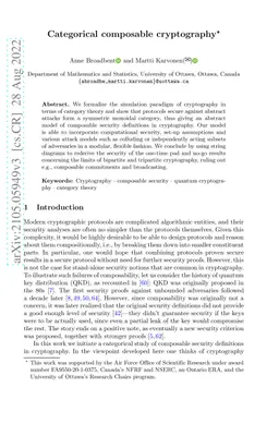 Categorical composable cryptography