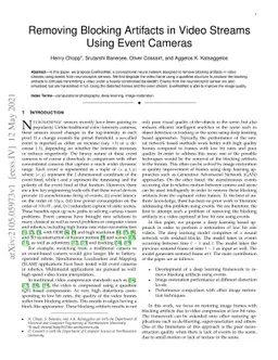 Removing Blocking Artifacts in Video Streams Using Event Cameras