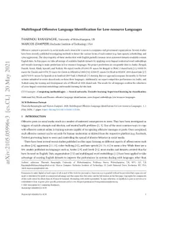 Multilingual Offensive Language Identification for Low-resource
  Languages