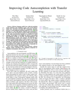 Improving Code Autocompletion with Transfer Learning