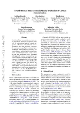 Towards Human-Free Automatic Quality Evaluation of German Summarization