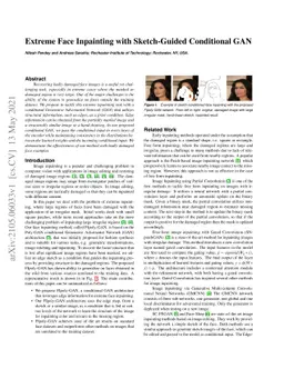 Extreme Face Inpainting with Sketch-Guided Conditional GAN