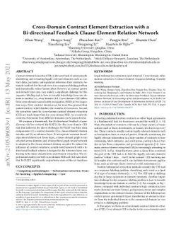 Cross-Domain Contract Element Extraction with a Bi-directional Feedback
  Clause-Element Relation Network