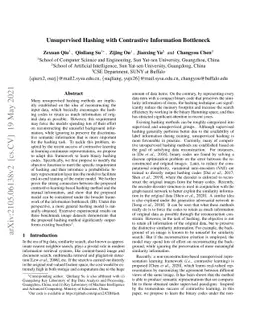Unsupervised Hashing with Contrastive Information Bottleneck