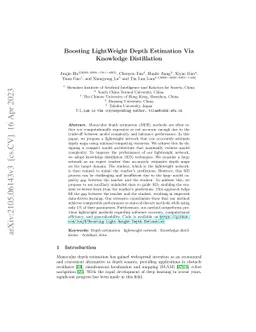 Boosting Light-Weight Depth Estimation Via Knowledge Distillation