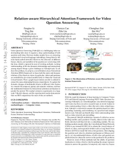 Relation-aware Hierarchical Attention Framework for Video Question
  Answering