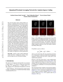 Quantized Proximal Averaging Network for Analysis Sparse Coding