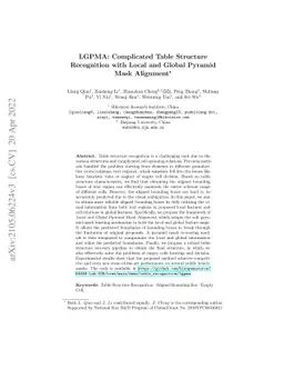 LGPMA: Complicated Table Structure Recognition with Local and Global
  Pyramid Mask Alignment