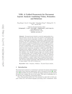VSR: A Unified Framework for Document Layout Analysis combining Vision,
  Semantics and Relations