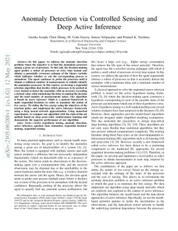 Anomaly Detection via Controlled Sensing and Deep Active Inference