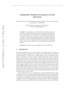 Explainable Machine Learning for Fraud Detection