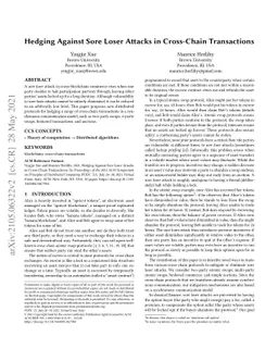 Hedging Against Sore Loser Attacks in Cross-Chain Transactions