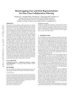 Bootstrapping User and Item Representations for One-Class Collaborative
  Filtering