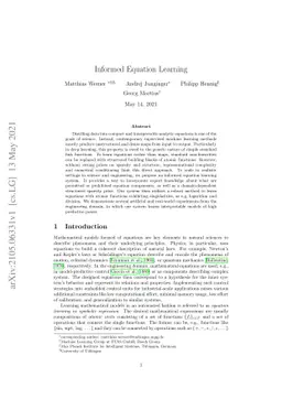 Informed Equation Learning