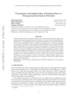 Convergence and Implicit Bias of Gradient Flow on Overparametrized
  Linear Networks