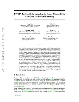 BWCP: Probabilistic Learning-to-Prune Channels for ConvNets via Batch
  Whitening