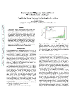 Conversational AI Systems for Social Good: Opportunities and Challenges