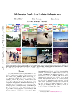 High-Resolution Complex Scene Synthesis with Transformers