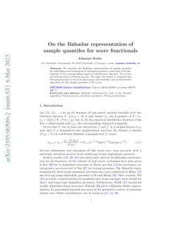 On the Bahadur representation of sample quantiles for score functionals