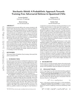 Stochastic-Shield: A Probabilistic Approach Towards Training-Free
  Adversarial Defense in Quantized CNNs
