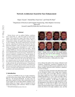 Network Architecture Search for Face Enhancement