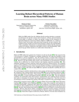 Learning Robust Hierarchical Patterns of Human Brain across Many fMRI
  Studies