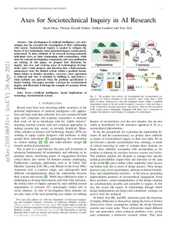 Axes for Sociotechnical Inquiry in AI Research